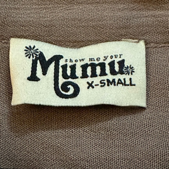 Show Me Your Mumu Thatcher Tie Top Tunic Brown Lace-Up Boho Hippie X-Small - Picture 5 of 5